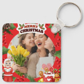 メリークリスマスかわいい写真カスタムキーチェーン キーホルダー (裏面)