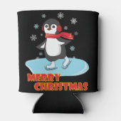 メリークリスマスかわいい冬のペンギン 缶クーラー (裏面)