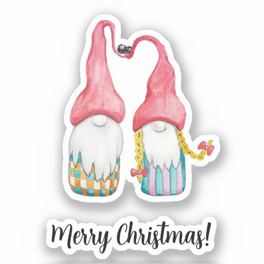 メリークリスマスかわいい冬の格言恋 シール (正面)