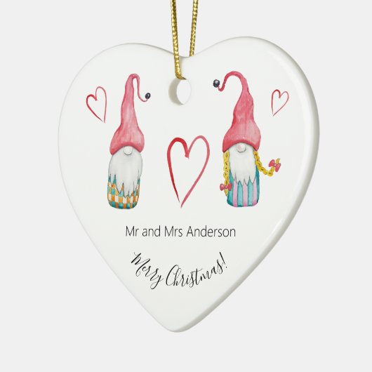 メリークリスマスかわいい冬の格言恋 セラミックオーナメント (左)