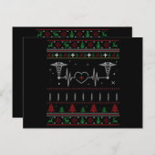 メリークリスマスかわいい医療ナース醜いクリスマス ポストカード (正面/裏面)