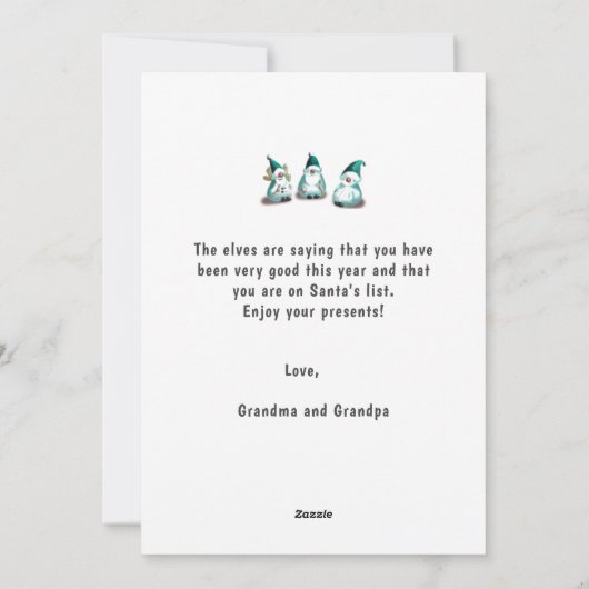 メリークリスマスかわいい子の名前を追加おもしろい シーズンカード (裏面)