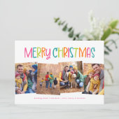 メリークリスマスかわいい明るいおもしろい4枚の写真 シーズンカード (スタンド正面)