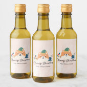 メリークリスマスかわいい柴犬のギフトラベルミニ ワインラベル (ボトル)