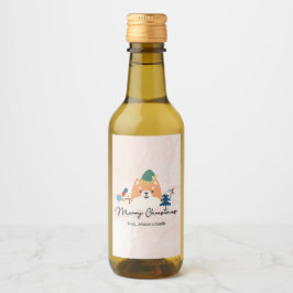 メリークリスマスかわいい柴犬のギフトラベルミニ ワインラベル