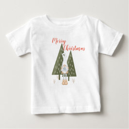 メリークリスマスかわいい格言マッチング ベビーTシャツ