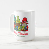 メリークリスマスかわいい格言 パーソナライズされた コーヒーマグカップ (正面左)