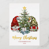 メリークリスマスかわいい格言 箔シーズンカード (正面)