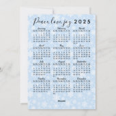 メリークリスマスかわいい格言inブルー2025カレンダー シーズンカード (裏面)