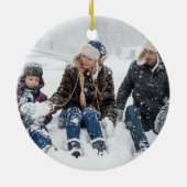 メリークリスマスかわいい水彩冬の写真 セラミックオーナメント (裏面)