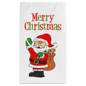 メリークリスマスかわいい漫画サンタ スモールペーパーバッグ (裏面)