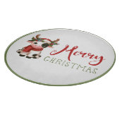 メリークリスマスかわいい牛 カッティングボード (角)