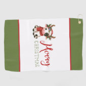 メリークリスマスかわいい牛 ゴルフタオル (横)