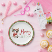 メリークリスマスかわいい牛 ペーパープレート (パーティー)