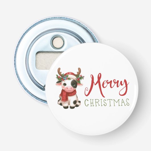 メリークリスマスかわいい牛 栓抜き (正面)