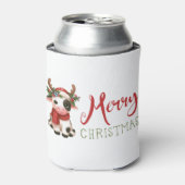 メリークリスマスかわいい牛 缶クーラー (缶正面)