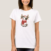 メリークリスマスかわいい牛 Tシャツ (正面)