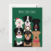 メリークリスマスかわいい犬たち ポストカード (正面/裏面)