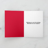 メリークリスマスかわいい猫インホリデーハットとスカーフ シーズンカード (内部)