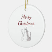 メリークリスマスかわいい猫エレガントたち セラミックオーナメント (左)