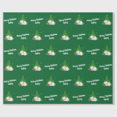 メリークリスマスかわいい猫ツリーヴィンテージ ラッピングペーパー (フラット)