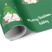 メリークリスマスかわいい猫ツリーヴィンテージ ラッピングペーパー (ロールコーナー)