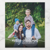メリークリスマスかわいい白いスクリプトホリデー ワインラベル (シングルラベル)