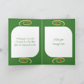 メリークリスマスかわいい笑顔の猫が緑 シーズンカード (内部)