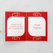 メリークリスマスかわいい笑顔の猫が赤い シーズンカード (内部)