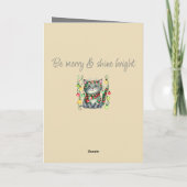 メリークリスマスかわいい笑顔の猫ボーイズグレー シーズンカード (裏面)