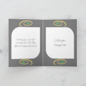 メリークリスマスかわいい笑顔の猫ボーイズグレー シーズンカード (内部)