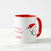 メリークリスマスかわいい笑顔の猫 マグカップ (正面右)