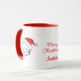 メリークリスマスかわいい笑顔の猫 マグカップ