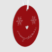 メリークリスマスかわいい笑顔顔ホリデー写真 オーナメント (正面)