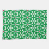 メリークリスマスかわいい緑の雪 キッチンタオル (横)