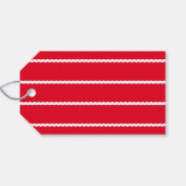 メリークリスマスかわいい赤い白ストライプい休日 ギフトタグ (裏面横)