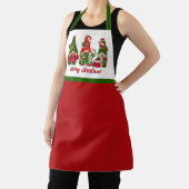 メリークリスマスかわいい赤と緑の格言 エプロン (インサイチュ)