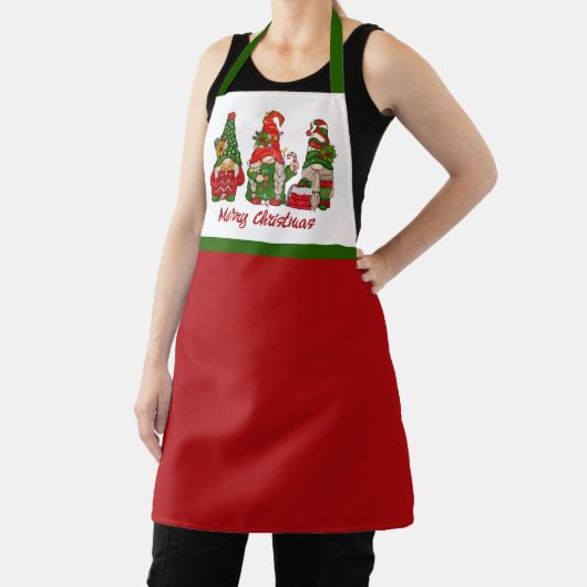 メリークリスマスかわいい赤と緑の格言 エプロン (インサイチュ)