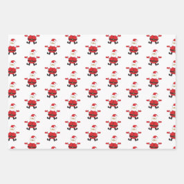 メリークリスマスかわいい赤サンタ ラッピングペーパーシート