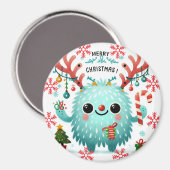 メリークリスマスかわいい青い怪物 マグネット (正面/裏面)