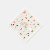 メリークリスマスかわいい スタンダードカクテルナプキン (角)