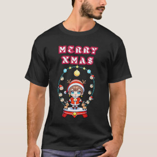 メリークリスマスかわいい:愛らしいフェスティバルおもしろい Tシャツ