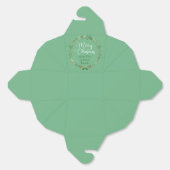 メリークリスマスかわいらしグリーンリースカスタムパーティー フェイバーボックス (見開き)