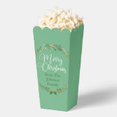 メリークリスマスかわいらしグリーンリースカスタムパーティー フェイバーボックス (はじけた状態)