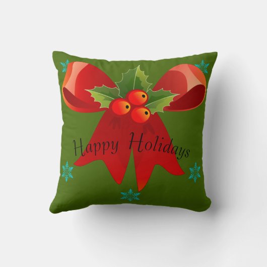 メリークリスマスか幸せな休日の枕(大きい弓) クッション (裏面)