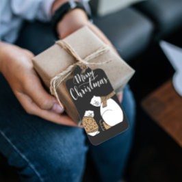 メリークリスマスがブラッククリスマスギフトタグを付ける ギフトタグ