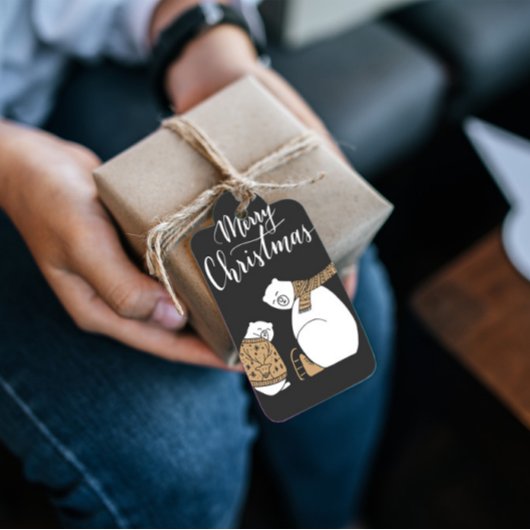 メリークリスマスがブラッククリスマスギフトタグを付ける ギフトタグ