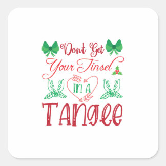 メリークリスマスが絡み合わない スクエアシール