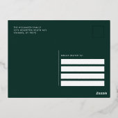 メリークリスマスくるみ割りエレガントの緑 箔シーズンポストカード (裏面)