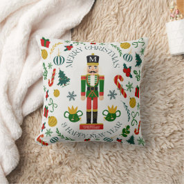 メリークリスマスくるみ割りカスタムモノグラム クッション